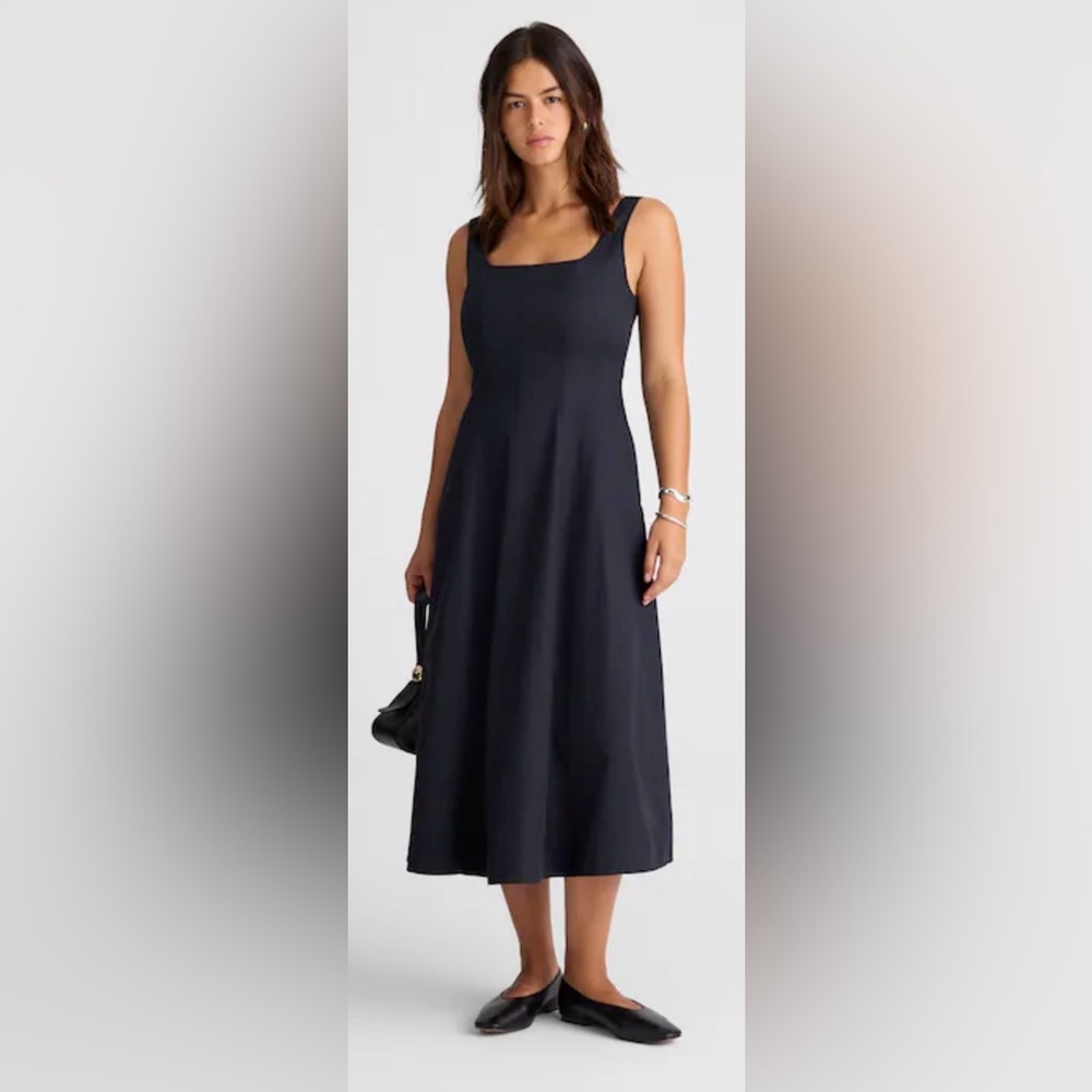 Madewell Seamed Squareneck Midi Dress NWT